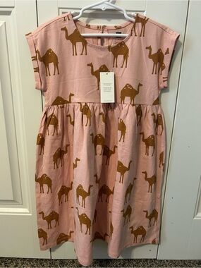Tea Collection Pink Dress with Camel Print